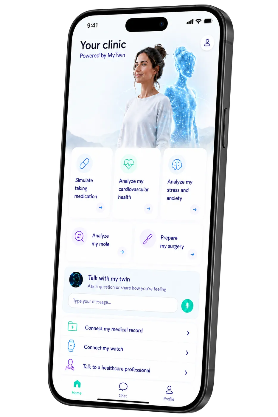Digital twin tracking mobile app